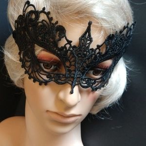 Ladies Sexy Black Lace Fantasy Eye Mask Ball Masquerade Costume Party Carnival